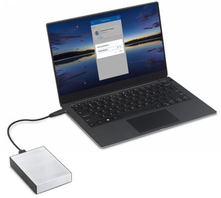 HDD Seagate One Touch Portable 2TB, stříbrná (STKB2000401) USB 3.0 šifrování heslo