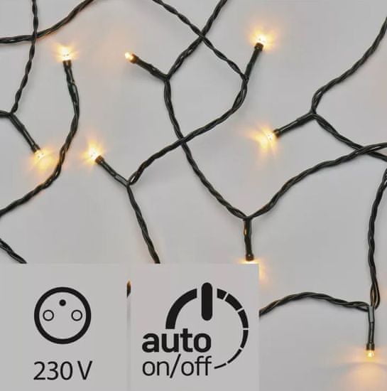 Emos 100 LED řetěz, 10m, jantarová, časovač