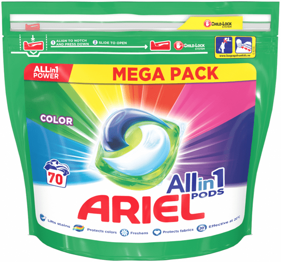 Ariel All-in-1 Color Kapsle na praní 70 ks