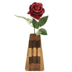 AMADEA Dřevěná váza trojúhelníková, masivní dřevo čtyř druhů dřevin, výška 23 cm