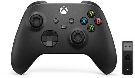 Microsoft Xbox Wireless Controller + adaptér pro Windows, černá (1VA-00002) - zánovní
