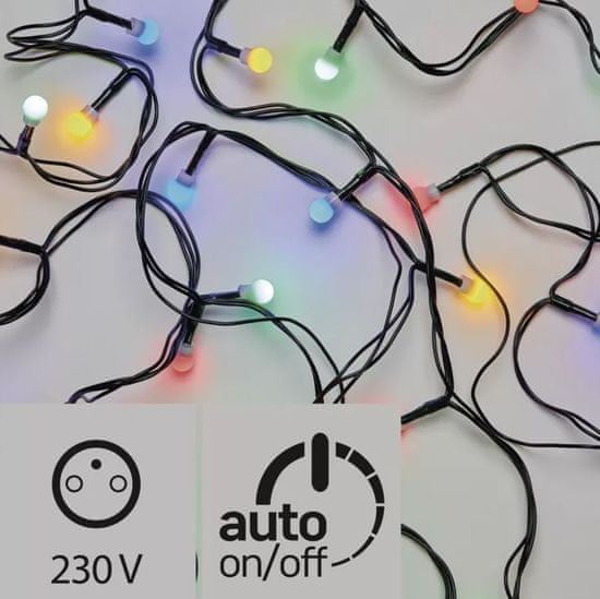 Emos 480 LED řetěz – kuličky, 48 m, multicolor, časovač - rozbaleno