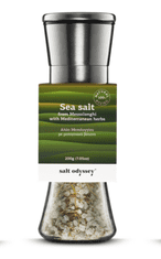 Salt Odyssey Keramický mlýnek s mořskou solí "Středomořské bylinky", 200g