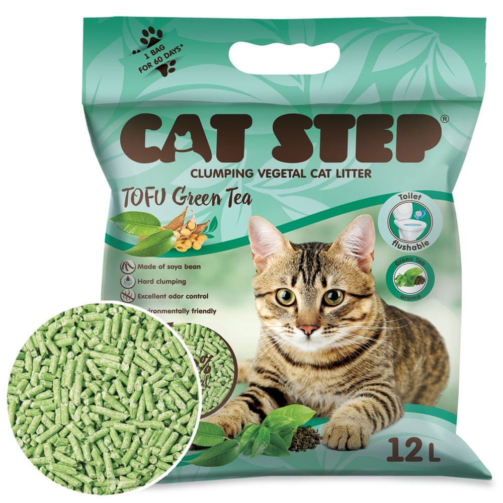Levně CAT STEP Tofu Green Tea 5,4 kg / 12 L