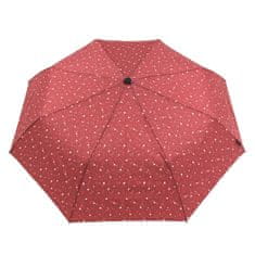 Deštník automatický skládací, červený se vzorem