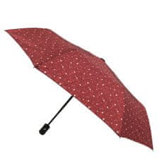 Deštník automatický skládací, červený se vzorem