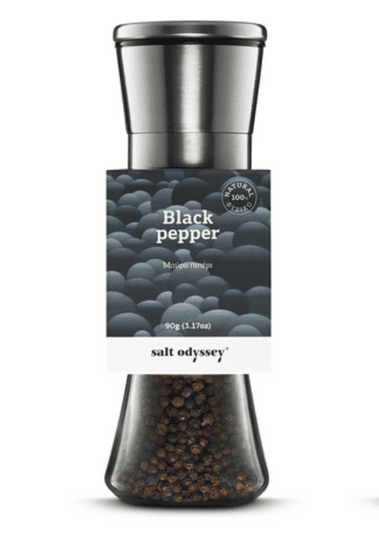 Salt Odyssey Keramický mlýnek s černým pepřem "BLACK PEPPER", 200g