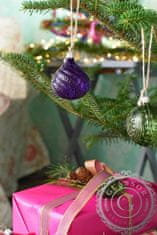 Decor By Glassor Vánoční kapka fialová