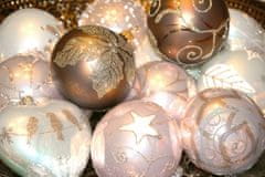 Decor By Glassor Vánoční koule růžová hvězda