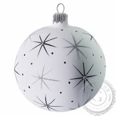 Decor By Glassor Vánoční koule bílá hvězdy (Velikost: 6)