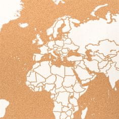 Decor By Glassor Korková nástěnka mapa světa L