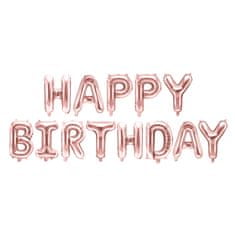 Decor By Glassor Nafukovací balónek "Happy Birthday" růžovo-zlatý