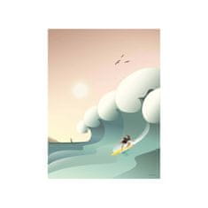 Decor By Glassor Dárková karta/přání se surfařem na velké vlně
