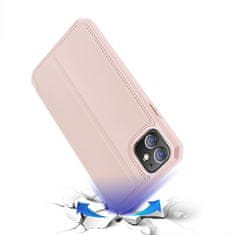 Dux Ducis Skin X knížkové kožené pouzdro na iPhone 12 / 12 Pro, růžové