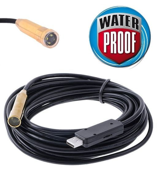 SpyTech Endoskopická inspekční voděodolná USB kamera s 5m/10m/15m/20m/25m kablem - Variant: 5m kabel