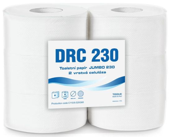 Drozd Toaletní papír Jumbo 230 2-vr.celulóza 6 rolí x 190m