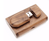 SET: Dřevěný USB ovál + box, ořech, 8 GB, USB 2.0