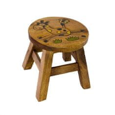 Dřevěná stolička - ŽIRAFA S MOTÝLKEM