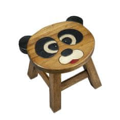 Dárky z Thajska Dřevěná stolička - PANDA TVAROVANÁ