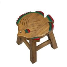 Dřevěná stolička - RYBA TVAROVANÁ