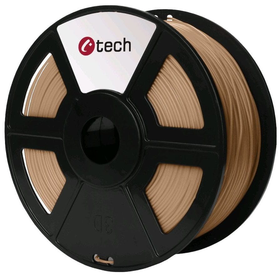 C-Tech tisková struna, PLA, 1,75mm, 1kg, dřevo (3DF-PLA1.75-WD)