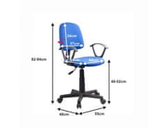 KONDELA Kancelářská židle, modrá / černá, TAMSON
