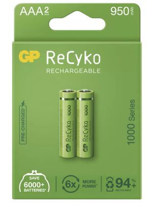 GP ReCyko polnilni bateriji, 1000 mAh, HR03, AAA 