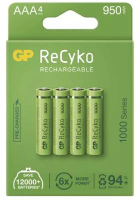 GP ReCyko polnilni bateriji, 1000 mAh, HR03, AAA 