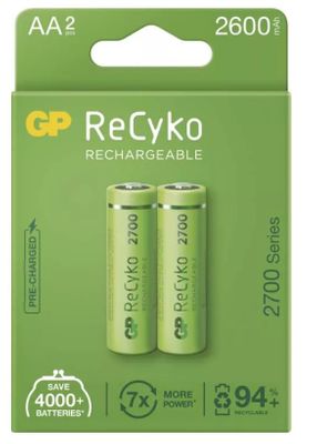 GP ReCyko polnilni bateriji, 2700 mAh, HR6, AA, 2kos