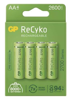 GP ReCyko polnilni bateriji, 2700 mAh, HR6, AA, 2kos