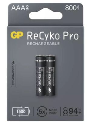 GP ReCyko Pro punjiva baterija, HR03, AAA, 2 kom