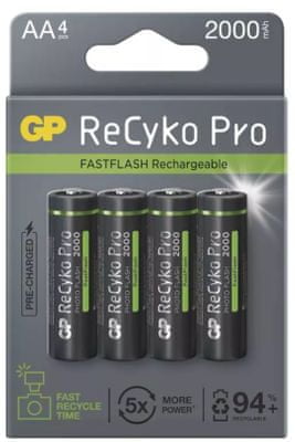 GP ReCyko Pro Photo Flash punjive baterije, HR6, AA, 4 kom