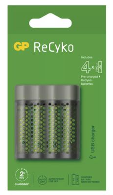 Punjač baterija GP Speed ​​M451 + punjive baterije ReCyko 2700, 4 X AA