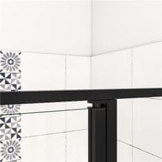 H K Čtvercový sprchový kout BLACK SAFIR R909, 90x90 cm, se dvěma jednokřídlými dveřmi s pevnou stěnou, rohový vstup včetně sprchové vaničky z litého mramoru