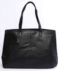 LEA&THER Dámská kožená taška, Shopping Bag Black