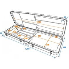 Dimavery ABS obdelníkový kufr pro elektrickou baskytaru