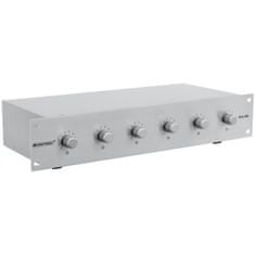 Omnitronic 6-ti zónový PA ovladač hlasitosti 20W stereo, stříbrný