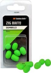 Tandem Baits Nástraha - Zig-Dumbells 12mm/ 6 ks - fluo zelená