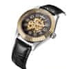 Winner Luxusní hodinky WINNER s průhledným ciferníkem ve zlato černém provedení - automatické