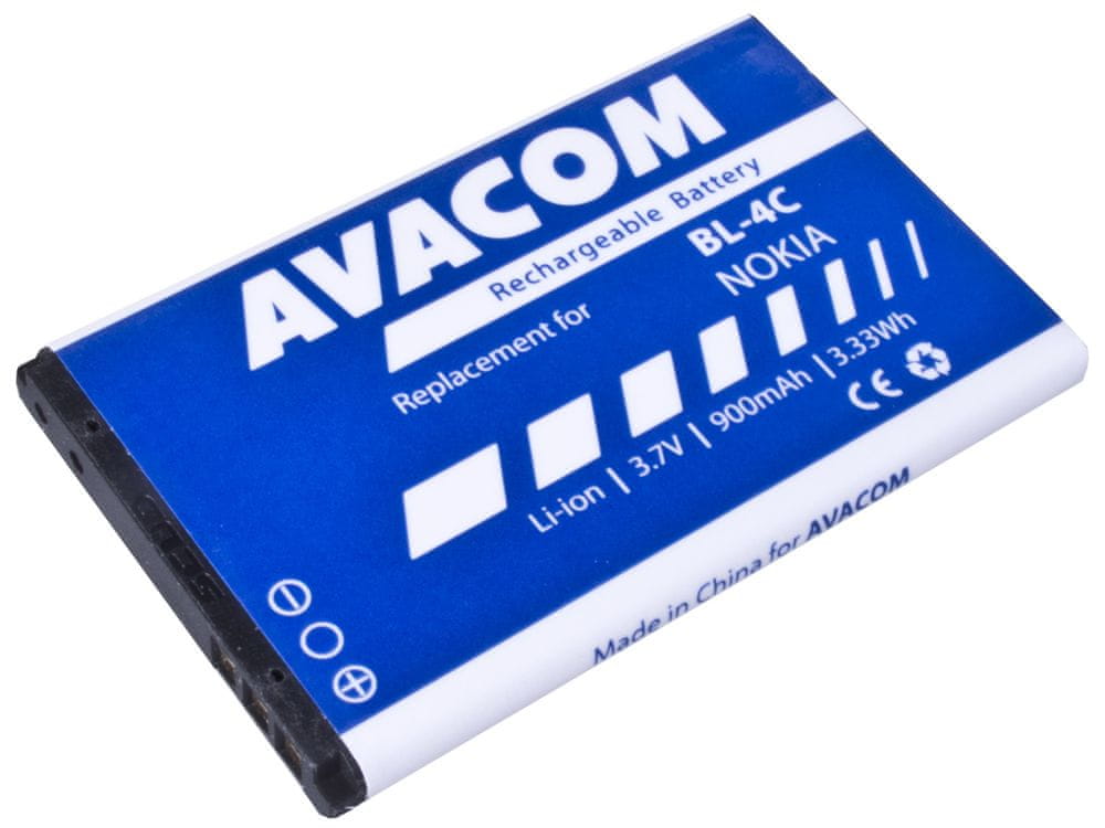 Avacom baterie do mobilu Nokia 6300 Li-Ion 3,7V 900mAh (náhrada BL-4C) GSNO-BL4C-S900A