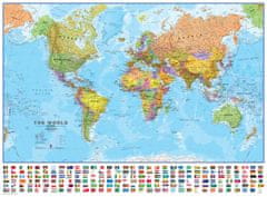 Svět politický nástěnná mapa 136x100 cm s vlajkami - lamino