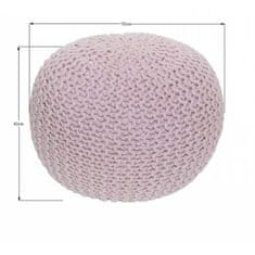 ATAN Pletený taburet GOBI TYP 1 - pudrová růžová bavlna