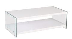 ATAN Konferenční stolek BIBIONE-771 bílá/sklo