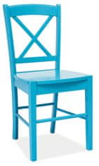 ATAN Jídelní dřevěná židle CD-56 modrá