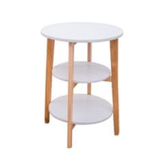 ATAN Příruční stolek KASE - bílá/přírodní