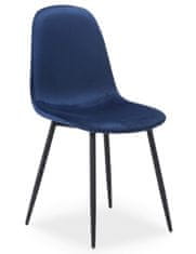 ATAN Jídelní čalouněná židle FOX VELVET modrá/černá