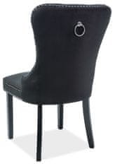 ATAN Jídelní čalouněná židle AUGUST VELVET černá/černá