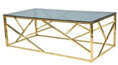 ATAN Konferenční stolek ESCADA A zlatý kov/kouřové sklo