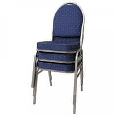 ATAN Židle JEFF 3 NEW - látka modrá/šedý rám