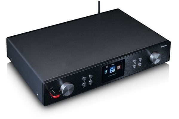 moderní radiopřijímač lenco dir-250 internetový wifi mp3 wma aac dálkové ovládání vícejazyčné osd tft lcd displej síťové napájení ekvalizér spotify connect upnp dlna lan rj45